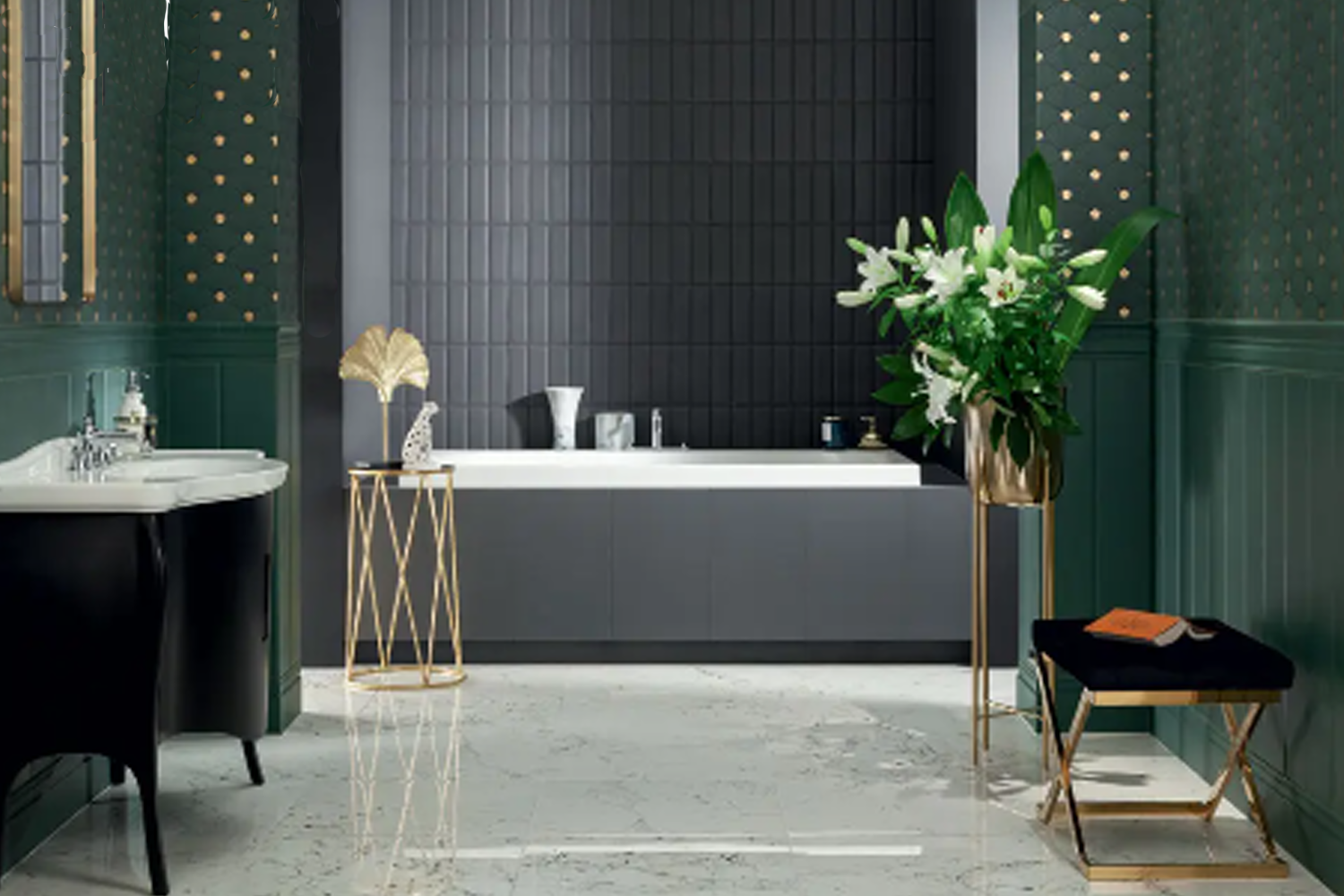 Luksusowa łazienka w stylu Art Deco